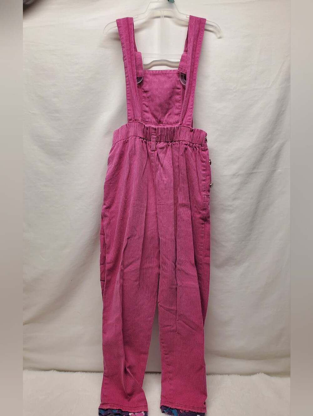 Rare Vtg Girls Pink Corduroy Overalls - Classic Bib Jumpsuit 90s Paper Tag - Picture 2 of 8